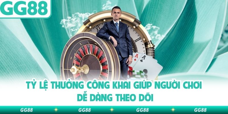 Tỷ lệ thưởng công khai giúp người chơi dễ dàng theo dõi